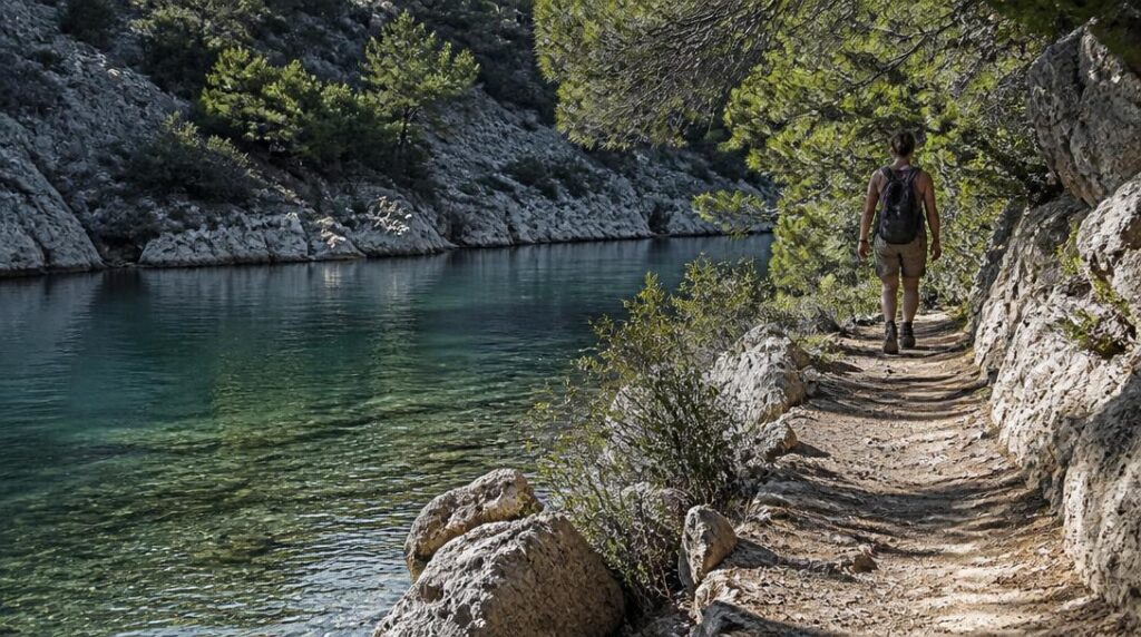 Sentier du Garde Canal au bord des Basses Gorges