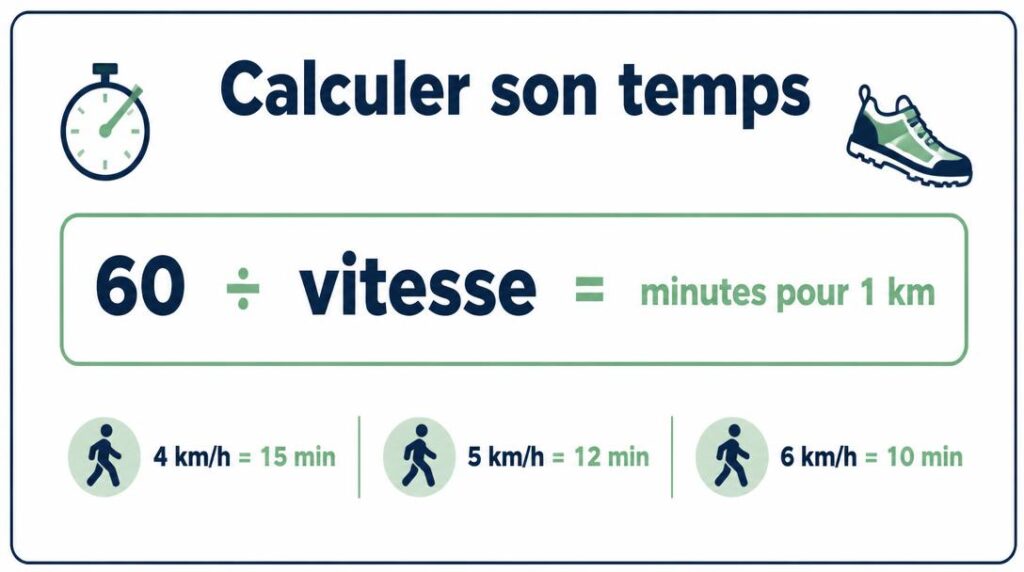 Formule pour calculer une allure de marche en min/km
