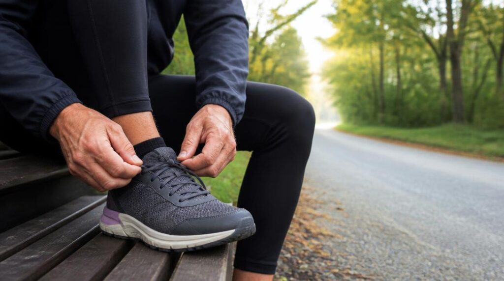 Chaussures de marche rapide sur terrain régulier
