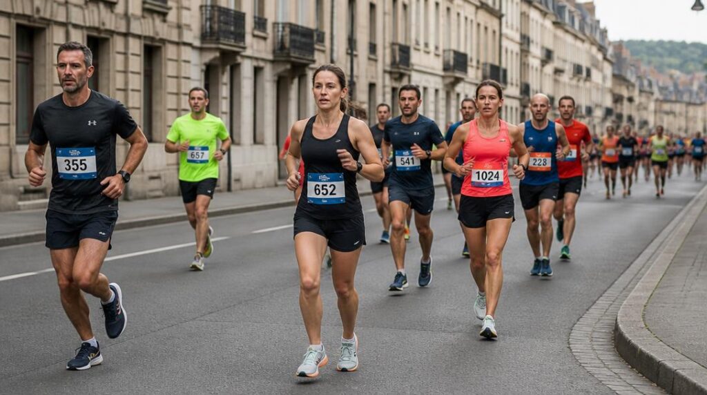 Peloton sur un parcours urbain de 10 km
