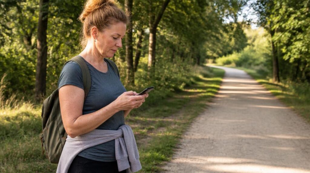 Marcheur préparant une distance en 15 minutes de marche