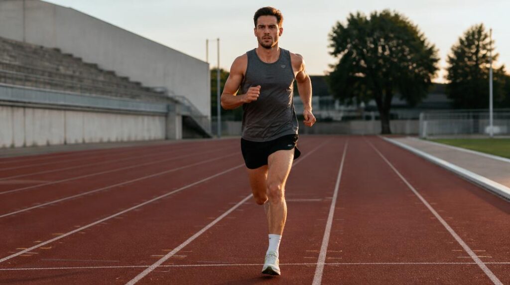 Coureur pendant une séance de fractionné running