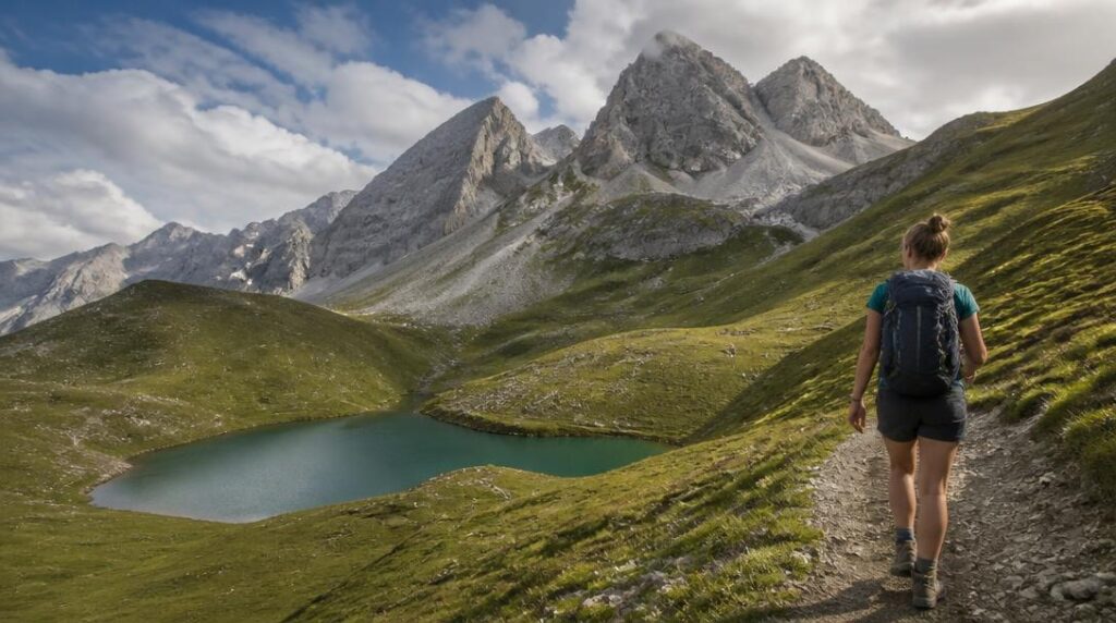 Lac d’altitude et col dans les Aravis