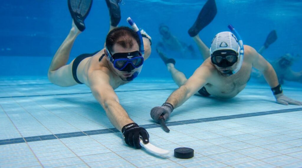 Joueurs d’octopush en hockey sous-marin