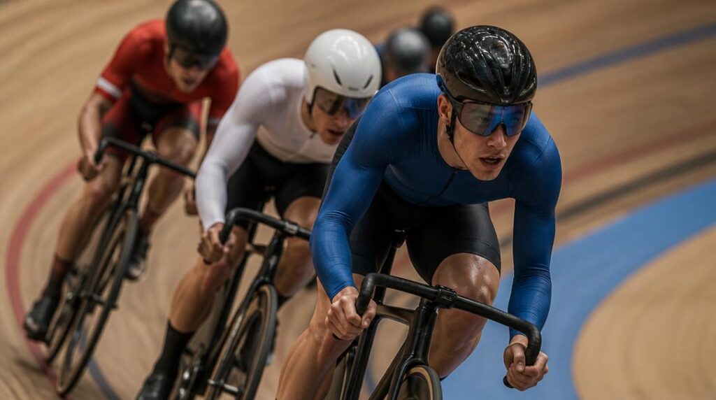 Cyclistes sur piste pendant un omnium
