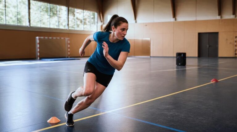 Coureur sur un palier Luc Léger en salle