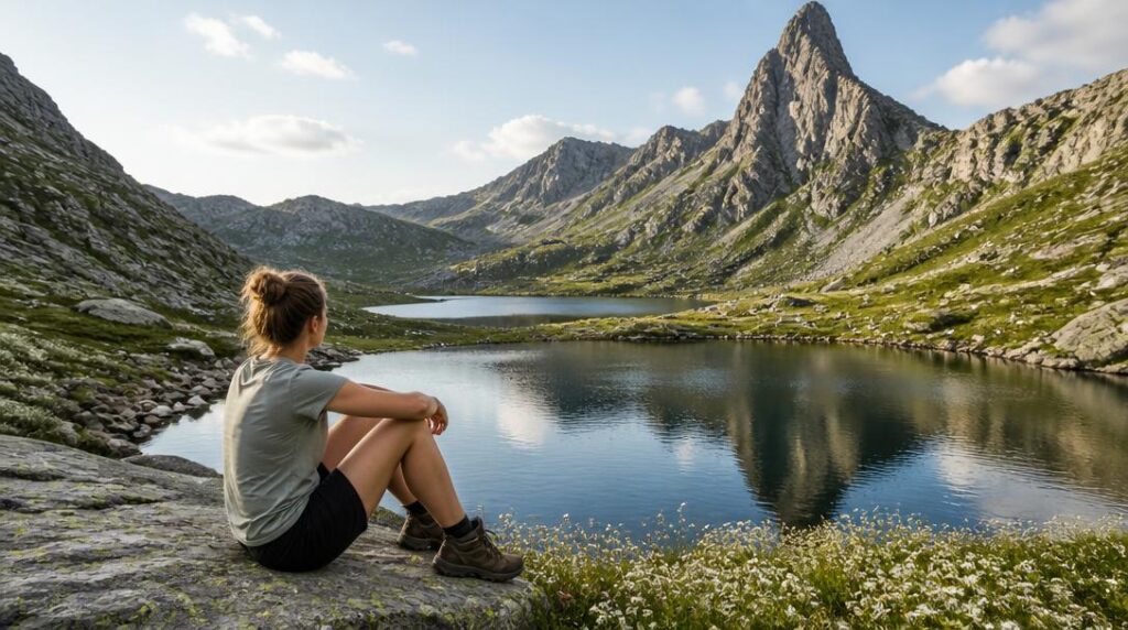 Lacs d’altitude dans un vallon de randonnée