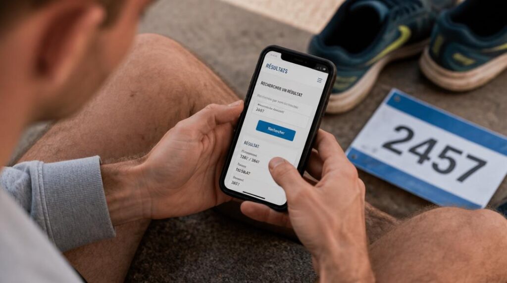 Recherche de chrono marathon avec dossard et classement