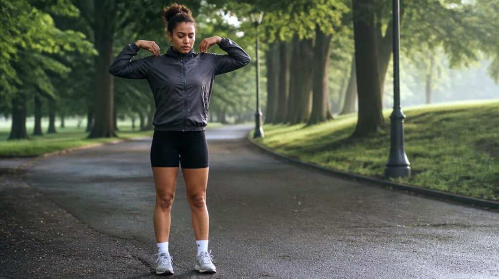 Routine de respiration avant un footing facile