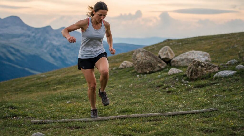 Sauts latéraux pour stabilité en dévers trail