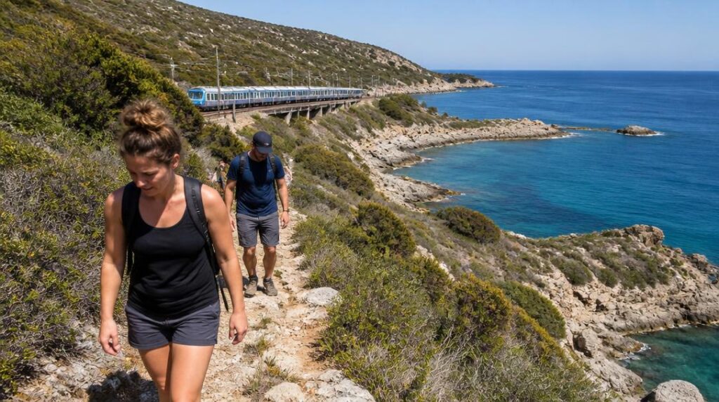 Sentier des Douaniers avec criques et train régional