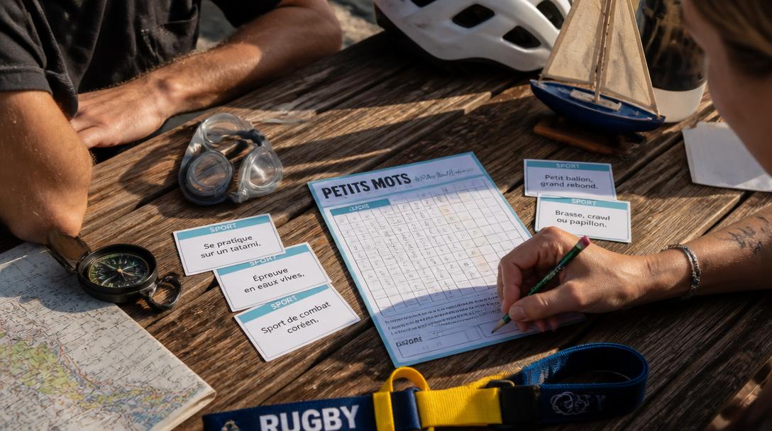 Partie de Petit Bac avec indices sport en O