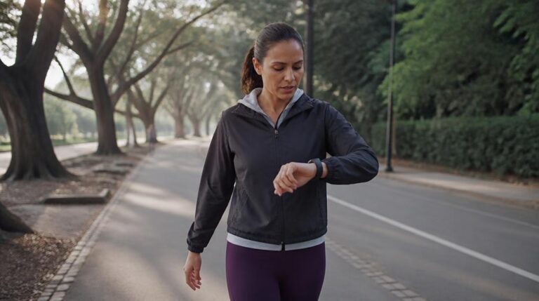 Marcheur vérifiant son temps de marche pour 1 km
