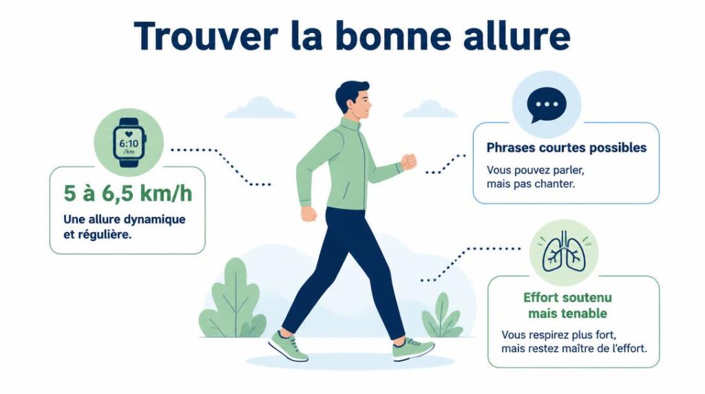 Repères de vitesse pour la marche sportive