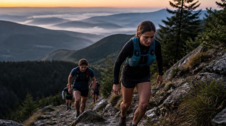 Traileurs sur sentier boisé du Black Mountain Trail