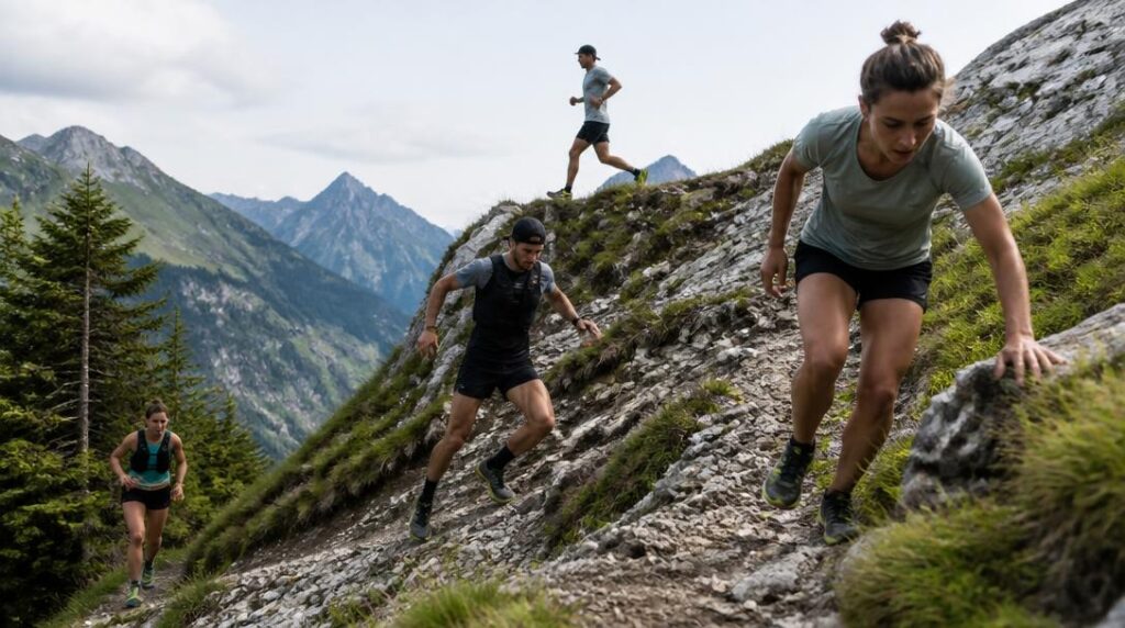 Coureurs sur différents formats de trail montagne