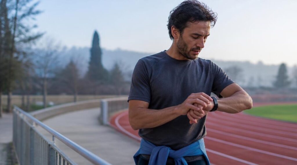 Coureur préparant une séance à allure semi-marathon