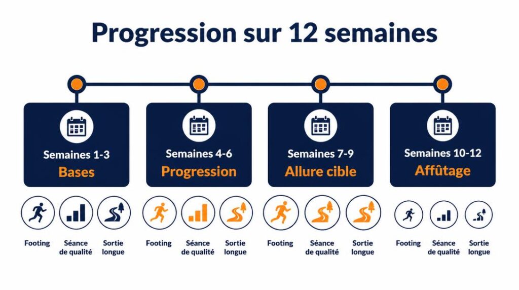 Progression des séances sur douze semaines
