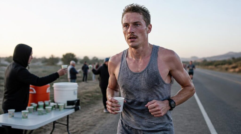 Coureuse engagée dans un ultramarathon longue distance